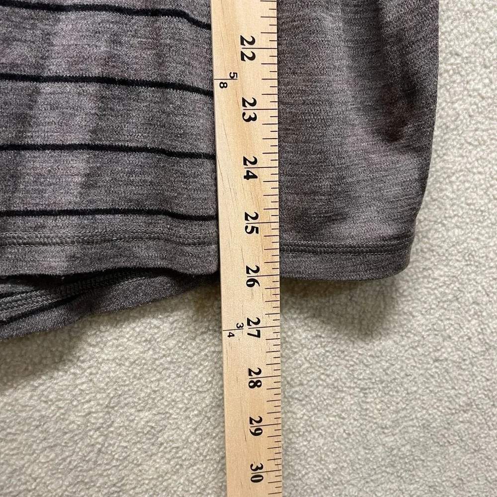 Smartwool Mens Pullover Sweater Gray‎ Striped Merino Wool Half Zip Long Sleeve M